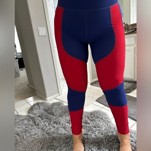 Pants - isabel marant red and blue leggings retail $308